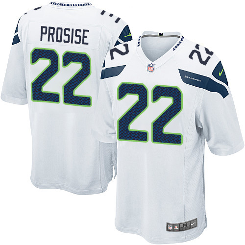 Men's Game C. J. Prosise Nike Jersey White Road - #22 NFL Seattle Seahawks